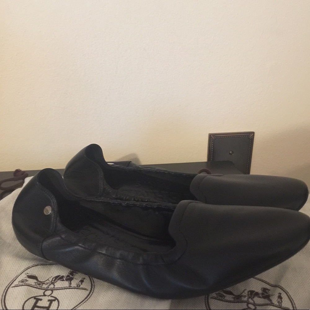 New Hermes Black Leather Moccasins - Picture 2 of 4